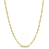 AMOUR AMOUR FANCY RECTANGULAR ROLO CHAIN NECKLACE IN YELLOW PLATED STERLING SILVER