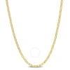 Amour Fancy Rectangular Rolo Chain Necklace In Yellow Plated Sterling Silver In Yellow