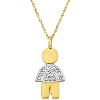 Pre-owned Amour Golden Boy Pendant With Chain In 14k Yellow Gold - 17 In