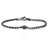 AMOUR AMOUR HALF ROPE & HALF BOX BRACELET IN OXIDIZED STERLING SILVER