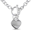 AMOUR AMOUR HEART CHARM NECKLACE IN STERLING SILVER