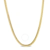 AMOUR AMOUR HERRINGBONE CHAIN NECKLACE IN YELLOW PLATED STERLING SILVER