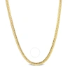 Amour Herringbone Chain Necklace In Yellow Plated Sterling Silver In Yellow