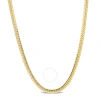 Amour Herringbone Chain Necklace In Yellow Plated Sterling Silver In Yellow
