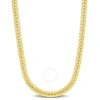 AMOUR AMOUR HERRINGBONE CHAIN NECKLACE IN YELLOW PLATED STERLING SILVER