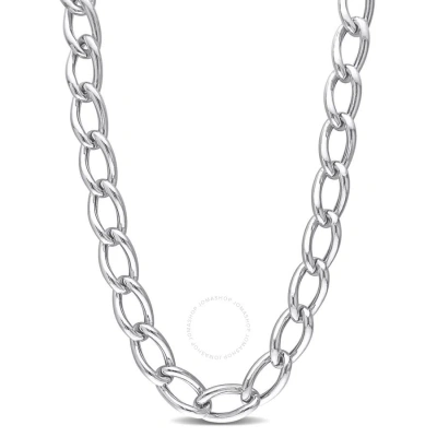Amour Hollow Link Chain Necklace In Sterling Silver In Gold