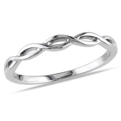 Pre-owned Amour Infinity Wedding Band In 14k White Gold