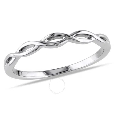 Amour Infinity Wedding Band In 14k White Gold In Metallic