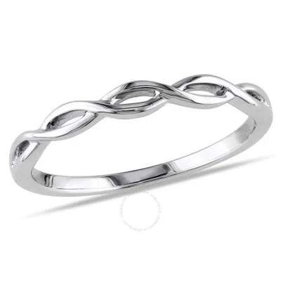 Amour Infinity Wedding Band In 14k White Gold