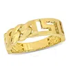 AMOUR AMOUR INTERLOCKING AND GREEK KEY DESIGN RING IN 14K YELLOW GOLD