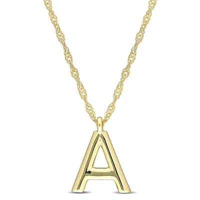Pre-owned Amour Intial "a" Pendant With Chain In 14k Yellow Gold