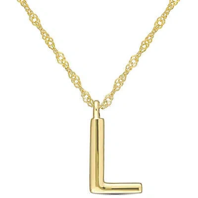 Pre-owned Amour Intial "l" Pendant With Chain In 14k Yellow Gold