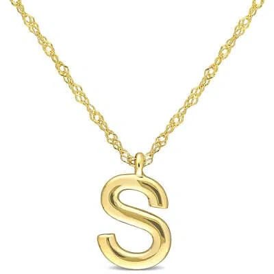 Pre-owned Amour Intial "s" Pendant With Chain In 14k Yellow Gold