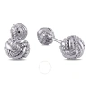 AMOUR AMOUR KNOT CUFFLINKS IN STERLING SILVER