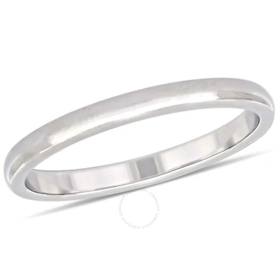 Amour Ladies 10k White Gold Wedding Band 2mm In Metallic