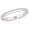 AMOUR AMOUR LADIES 10K WHITE GOLD WEDDING BAND 2MM