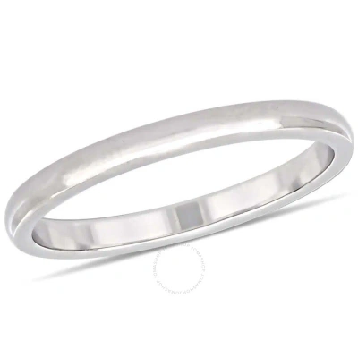Amour Ladies 10k White Gold Wedding Band 2mm In Green