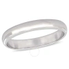 AMOUR AMOUR LADIES 3MM WEDDING BAND IN 10K WHITE GOLD