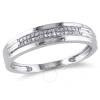 Amour Men's 1/10 Ct Tw Diamond Wedding Band In 10k White Gold In White