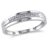AMOUR AMOUR MEN'S 1/10 CT TW DIAMOND WEDDING BAND IN 10K WHITE GOLD
