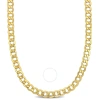 Amour Men's 20 Inch Curb Link Chain Necklace In 10k Yellow Gold (7 Mm) In Yellow