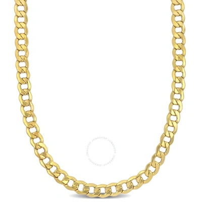 Amour Men's 20 Inch Curb Link Chain Necklace In 10k Yellow Gold (7 Mm)