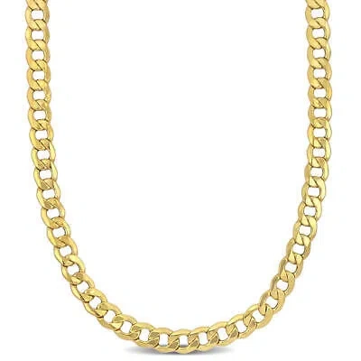 Pre-owned Amour Men's 20 Inch Curb Link Chain Necklace In 10k Yellow Gold (7 Mm)