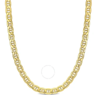 Amour Men's 20 Inch Mariner Link Chain Necklace In 10k Yellow Gold (7 Mm)