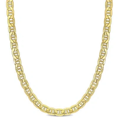 Pre-owned Amour Men's 20 Inch Mariner Link Chain Necklace In 10k Yellow Gold (7 Mm)