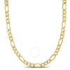 Amour Men's 24 Inch Figaro Link Chain Necklace In 10k Yellow Gold (7 Mm) In Yellow