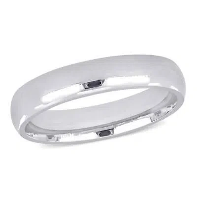 Pre-owned Amour Men's 4.5mm Comfort Fit Wedding Band In 14k White Gold