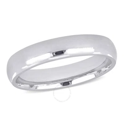 Amour Men's 4.5mm Comfort Fit Wedding Band In 14k White Gold In Metallic