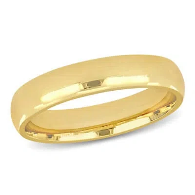 Pre-owned Amour Men's 4.5mm Finish Comfort Fit Wedding Band In 14k Yellow Gold