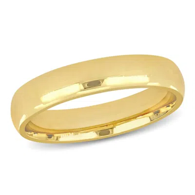 Amour Men's 4.5mm Finish Comfort Fit Wedding Band In 14k Yellow Gold In ["yellow"]