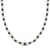 Amour Men's 5-7.5mm Cultured Freshwater Black And White Pearl Necklace Sterling Silver Clasp - 20 In In Black