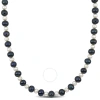 AMOUR AMOUR MEN'S 5-8MM CULTURED FRESHWATER BLACK AND WHITE PEARL NECKLACE STERLING SILVER CLASP - 20 IN.