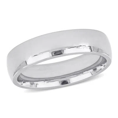 Amour Men's 5.5mm Comfort Fit Wedding Band In 14k White Gold In Brown