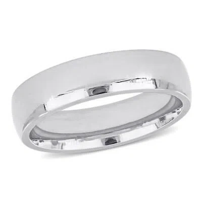 Pre-owned Amour Men's 5.5mm Comfort Fit Wedding Band In 14k White Gold