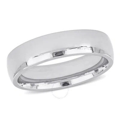 Amour Men's 5.5mm Comfort Fit Wedding Band In 14k White Gold In Metallic