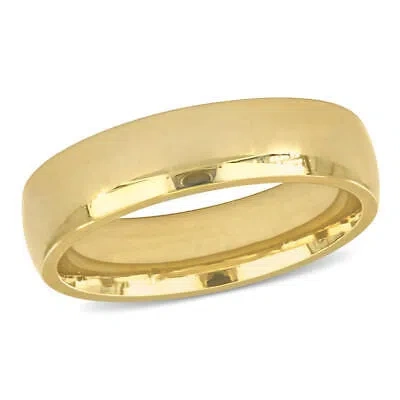 Pre-owned Amour Men's 5.5mm Finish Comfort Fit Wedding Band In 14k Yellow Gold