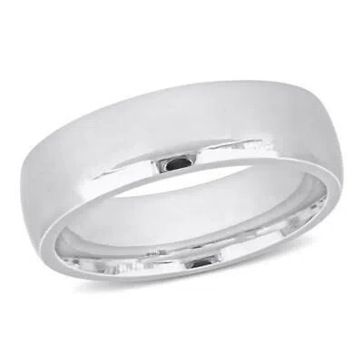 Pre-owned Amour Men's 6.5mm Comfort Fit Wedding Band In 14k White Gold