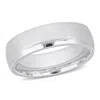 AMOUR AMOUR MEN'S 6.5MM COMFORT FIT WEDDING BAND IN 14K WHITE GOLD