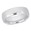 Amour Men's 6.5mm Comfort Fit Wedding Band In 14k White Gold In White