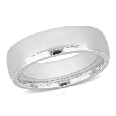 Amour Men's 6.5mm Comfort Fit Wedding Band In 14k White Gold In Metallic