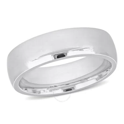 Amour Men's 6.5mm Comfort Fit Wedding Band In 14k White Gold