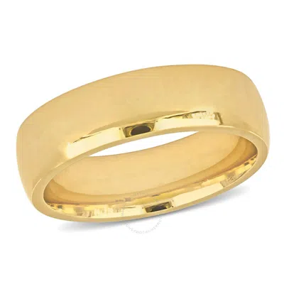 Amour Men's 6.5mm Finish Comfort Fit Wedding Band In 14k Yellow Gold