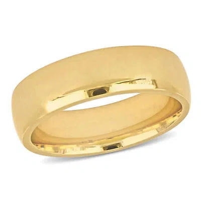 Pre-owned Amour Men's 6.5mm Finish Comfort Fit Wedding Band In 14k Yellow Gold