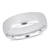 AMOUR AMOUR MEN'S 6MM FINISH WEDDING BAND IN 14K WHITE GOLD