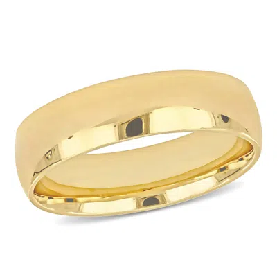 Amour Men's 6mm Finish Wedding Band In 14k Yellow Gold In ["yellow"]