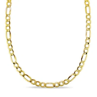 Pre-owned Amour Men's 7mm Figaro Link Chain Necklain In 10k Yellow Gold - 20 In